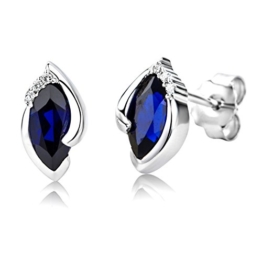 ByJoy Damen-Ohrstecker 925 Sterling- Silber Tropfenschliff Rot