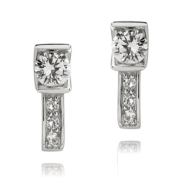 Carat 1934 Ohrringe Brilliantschliff Zirkonia Stäbchen weiß