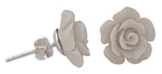 Chic-Net Ohrstecker weiß Koralle Rose Perlen Sterling Silber Ohrringe Damen Schmuck