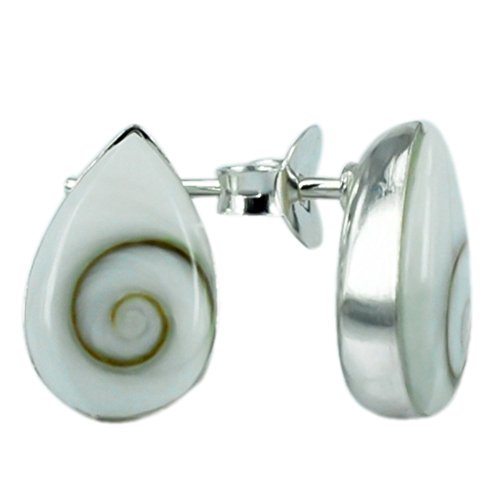 Chic-Net Shivaauge Träne 8 mm Silberohrstecker Ohrringe Ohrstecker 925er Silber Shiva Auge Eye Damen Schmuck