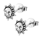 Chic-Net Silberohrstecker Ohrstecker 925er Sterling Silber Schmuck Ohrringe Sonne Gesicht