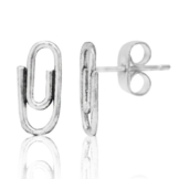 Chic-Net Silberohrstecker Ohrstecker 925er Sterling Silber Unisex Schmuck Ohrringe Büroklammer