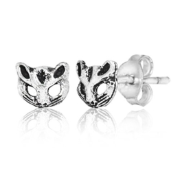 Chic-Net Silberohrstecker Ohrstecker 925er Sterling Silber Unisex Schmuck Ohrringe Katze Maske