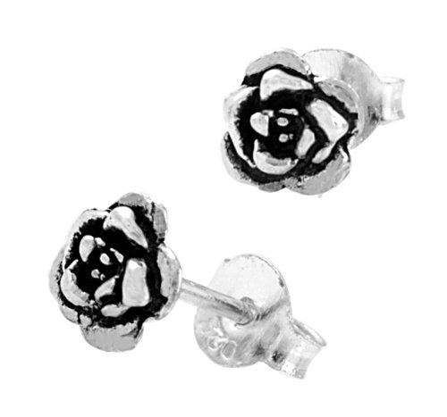 Chic-Net Silberohrstecker Ohrstecker Ohrringe Damen 925er Sterling Silber Schmuck Rose Blüte