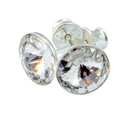 Crystals&Stones 925 Sterlingsilber Ohrstecker *RIVOLI* Farbe *Crystal* Schön Damen Ohrringe mit Kristallen von Swarovski Elements – Wunderbare Ohrringe mit Geschenkbox GWT/8