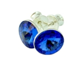 Crystals&Stones 925 Sterlingsilber Ohrstecker *RIVOLI* Farbe *Saphir* Schön Damen Ohrringe mit Kristallen von Swarovski Elements – Wunderbare Ohrringe mit Geschenkbox GWT/8
