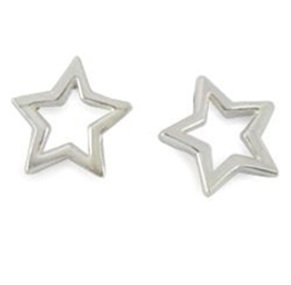 DTPsilver – Damen – Ohrringe 925 Sterling Silber – Offener Stern – Ohrstecker