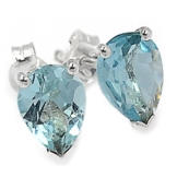 DTPsilver -Damen – Ohrringe 925 Sterling Silber mit Blautopas Ohrstecker 6 x 9 mm