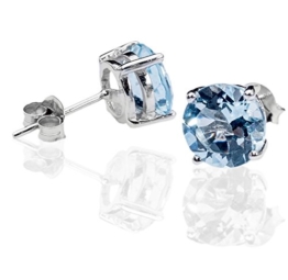DTPsilver -Damen – Ohrringe 925 Sterling Silber mit Edelsteine Runde Ohrstecker 8 x 8 mm