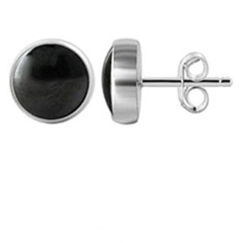 DTPsilver -Damen – Ohrringe 925 Sterling Silber mit Onyx Runde Ohrstecker