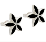 DTPsilver -Damen – Ohrringe 925 Sterling Silber mit Onyx Stern Ohrstecker