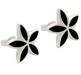 DTPsilver -Damen – Ohrringe 925 Sterling Silber mit Onyx Stern Ohrstecker