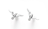 DUR: kleine fliegende Möwen-Ohrstecker, Sterling-Silber 925