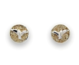 DUR: runde Ohrstecker aus Strandsand mit Seemöwe, Sterling-Silber 925