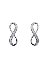 Daily Yasmin Ohrstecker Infinity Silber Zirkonia weiß