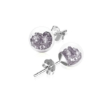 Damen – Ohrringe Zirkonia grau Kristall 925 Sterling Silber Ohrstecker