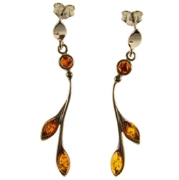 Damen-Ohrhänger Sterling-Silber 925 mit Bernstein / Schmuck / Ohrclips / Ohrringe / Creolen / Ohrhänger / Ohrstecker