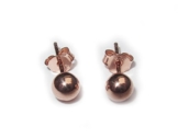 Damen Ohrringe / Ohrstecker „Kugel“ glänzend Ø 5mm aus 925er Sterling Silber vergoldet (roségold)