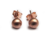 Damen Ohrringe / Ohrstecker „Kugel“ matt Ø 5mm aus 925er Sterling Silber vergoldet (roségold)