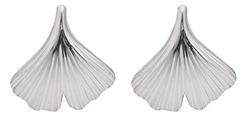 Damen Schmuck 1 Paar Silber Ohrringe / Ohrstecker Ginkoblatt aus 925 Sterling Silber ( 12,3 x 12 mm )