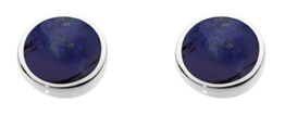 Dew Damen-Ohrringe 925 Silber Lapis Lazuli Blau Rundschliff – 3060LP