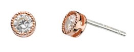 Dew Halskette Sterling-Silber 925 Zirkonia Vintage-Stil, runde Ohrringe