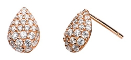 Dew Halskette Sterling-Silber 925 und Cubic Zirkonia Pavé-Fassung Tränenform Ohrringe Ohrstecker Kristallstein