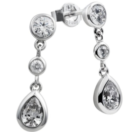 Diamonfire Damen-Ohrhänger 925 Sterling Silber Zirkonia Classic Linie weiß 62/1116/1/082