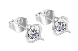 Diaz Fashion Ohrstecker mit Zirkonia, 925 Sterling Silber, Ohrringe