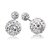Doppel-Ohrstecker 925er Sterling Silber mit Strass Front-Back-Ohrringe von Meiner Glitzerwelt