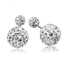 Doppel-Ohrstecker 925er Sterling Silber mit Strass Front-Back-Ohrringe von Meiner Glitzerwelt
