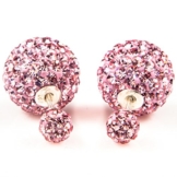 Double Dots Ohrringe 11005 Damen Ohrstecker Sterling-Silber 925 rosa Zirkonia