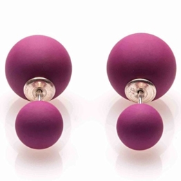 Double Dots Ohrringe 11124 Damen Ohrstecker Sterling-Silber 925 fuchsia