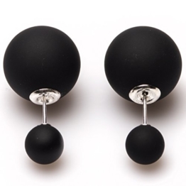 Double Dots Ohrringe 11128 Damen Ohrstecker Sterling-Silber 925 schwarz