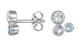 ESPRIT Damen-Ohrstecker JW50093 925 Silber rhodiniert Glas türkis – ESER92705D000