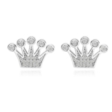 EVER FAITH® 925 Sterling Silber Cubic Zirconia Elegant Krone Stud Ohrringe Ohrstecker N07132-1