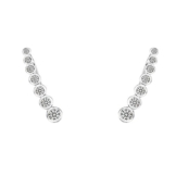 EVER FAITH® 925 Sterling Silber Cubic Zirkonia einfach Ohrstecker Cuff Wrap Sweep Hook Ohrringe 1 Pair N07222-1