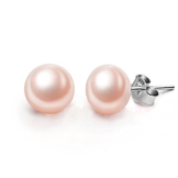 EVER FAITH® Damen 925 Sterling Silber AAA Süßwasser-Zuchtperle Pink Elegant Ohrstecker