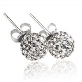 EXKLUSIVE CRYSTAL BALL OHRSTECKER 8MM 925 STERLING SILBER NICKELFREI WEIß KRISTALLKLAR