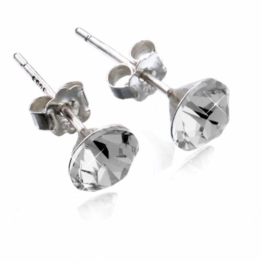 EXKLUSIVE SOLITAIRE ZIRKONIA OHRSTECKER 925 STERLING SILBER OHRRINGE 6MM WEISS KRISTALLKLAR