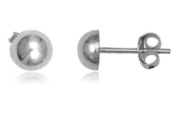 EYS Damen-Ohrringe Halbkugeln 6 mm 925 Sterling Silber im Etui Damen-Ohrstecker