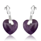 EYS Damen-Ohrringe Herzen Amethyst 925 Sterling Silber lila violett im Etui Ohrstecker