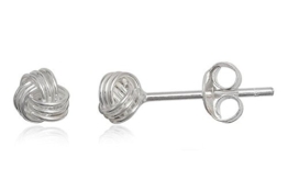 EYS Damen-Ohrringe Knoten Kugeln 4 mm 925 Sterling Silber im Etui Damen-Ohrstecker
