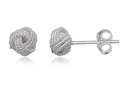 EYS Damen-Ohrringe Knoten Kugeln 6 mm 925 Sterling Silber im Etui Damen-Ohrstecker