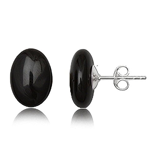 EYS Damen-Ohrringe Onyx 14 x 10 mm 925 Sterling Silber schwarz im Etui Damen-Ohrstecker