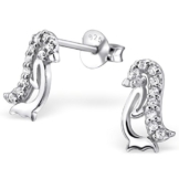 EYS Damen-Ohrringe Pinguine Zirkonia 11 x 6 mm 925 Sterling Silber weiß im Etui Damen-Ohrstecker