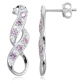 EYS Damen-Ohrringe Unendlichkeit Infinity Zirkonia 25 x 8 mm 925 Sterling Silber rosa pink im Etui Ohrstecker