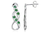 EYS Damen-Ohrringe Unendlichkeit Infinity Zirkonia 25 x 8 mm 925 Sterling Silber smaragd-grün im Etui Ohrstecker