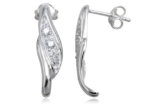 EYS Damen-Ohrringe Zirkonia 23 x 6 mm 925 Sterling Silber weiß im Etui Ohrstecker