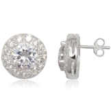 EYS Damen-Ohrringe Zirkonia rund 14 mm 925 Sterling Silber weiß im Etui Ohrstecker